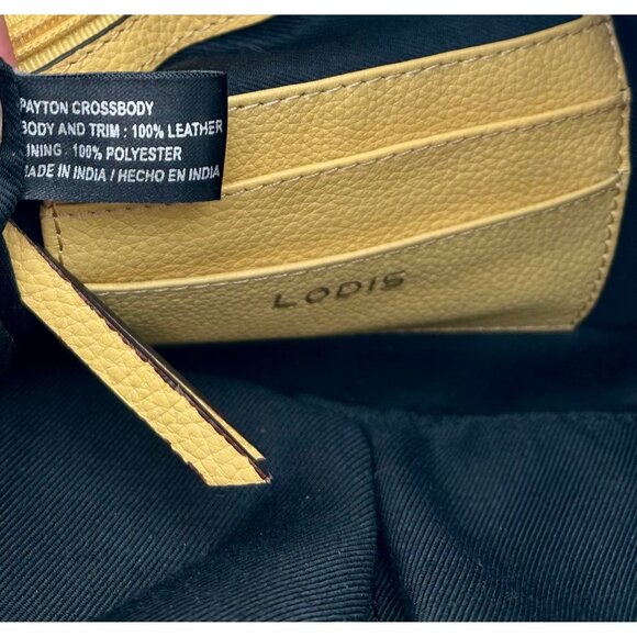 LODIS Payton Crossbody Convertible Shoulder Bag – Mustard Yellow Pebbled Leather - Picture 4 of 11